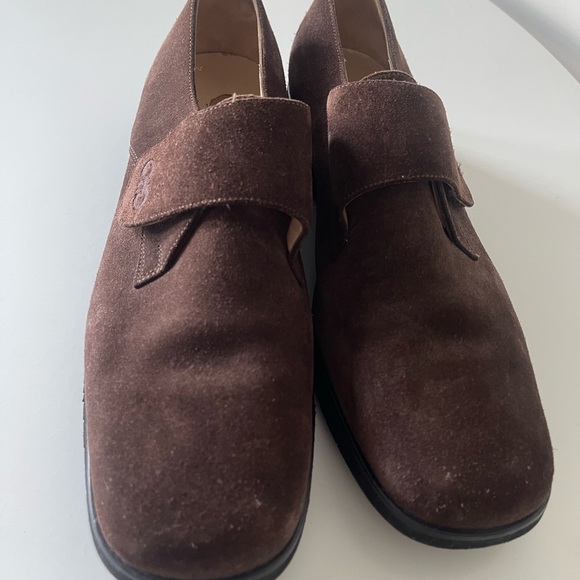 Vintage Salvatore Ferragamo Boutique Brown Suede Loafers Unisex Size 10B Italy - Picture 2 of 8